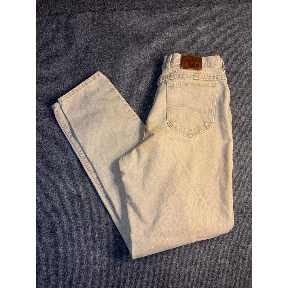 Lee Riveted Skinny Jeans Women's 14‎ Tan Denim High Rise Double Stitch 5 Pockets